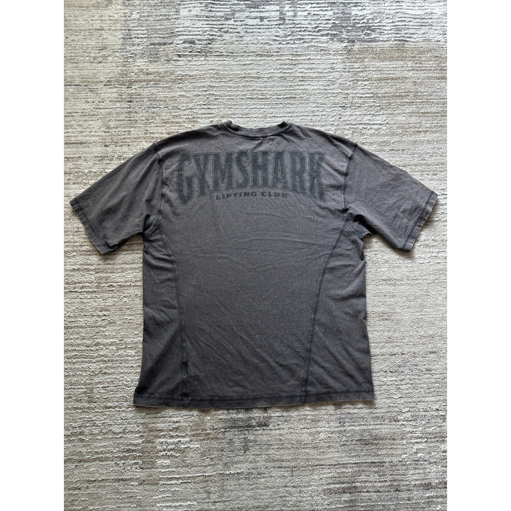 Gymshark T-Shirt Men Gray Sz XL LIFTING CLUB Cotton A4A9H Heavy Stitch Crewneck